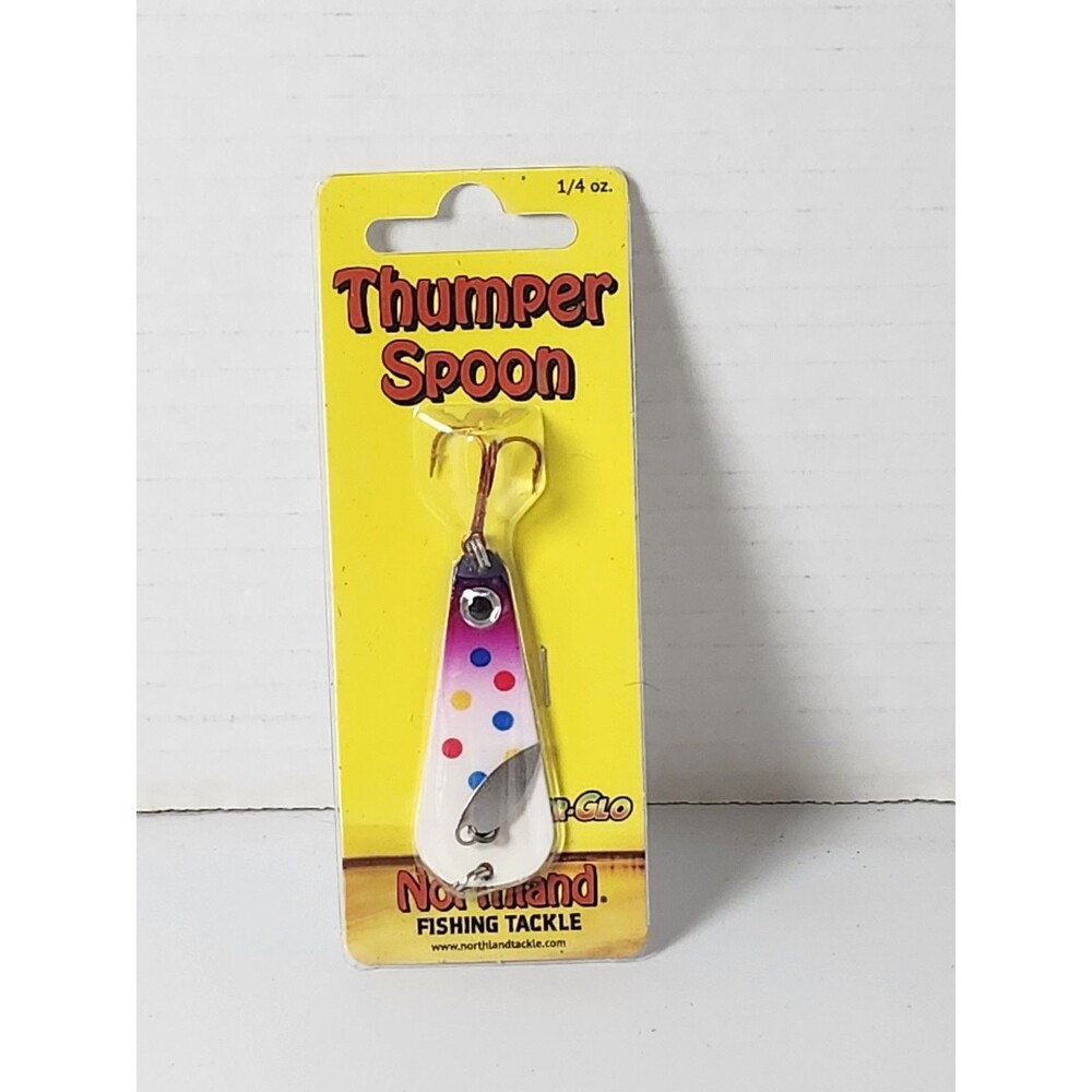 Northland Tackle Thumper Spoon 1/4 oz Super Glow Purple Wonder Treble Hook
